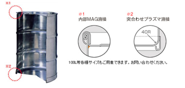 鍋底クローズドドラム（NCクローズ）（200L）特長・用途